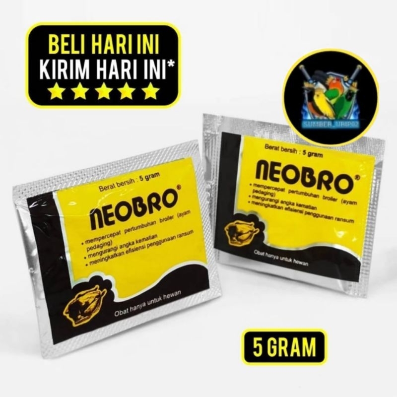 Neobro Obat Gemuk Penggemuk Ayam Ternak Broiler Boiler Neo Bro Neobro 5 Gram