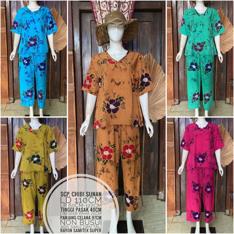 Setelan Kimono Celana Panjang Batik Baju Tidur Sunan