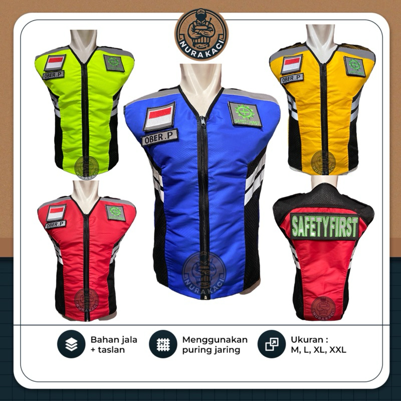Rompi Safety Vest Pria Terbaru Kerja Proyek Lapangan Bandara Airport