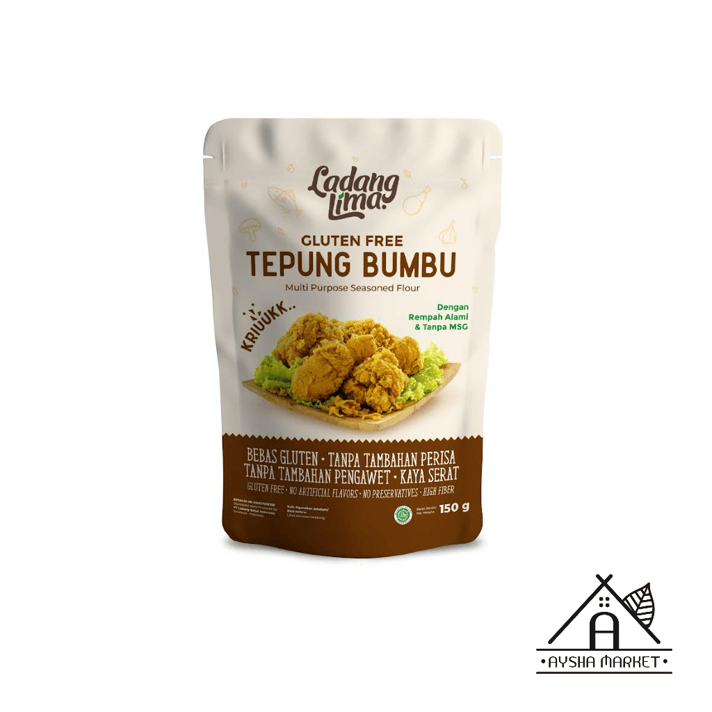 

￼Tepung Bumbu Serbaguna 150g Ladang Lima - Rempah Alami NO MSG Tepung Biang Fried Chicken Crispy