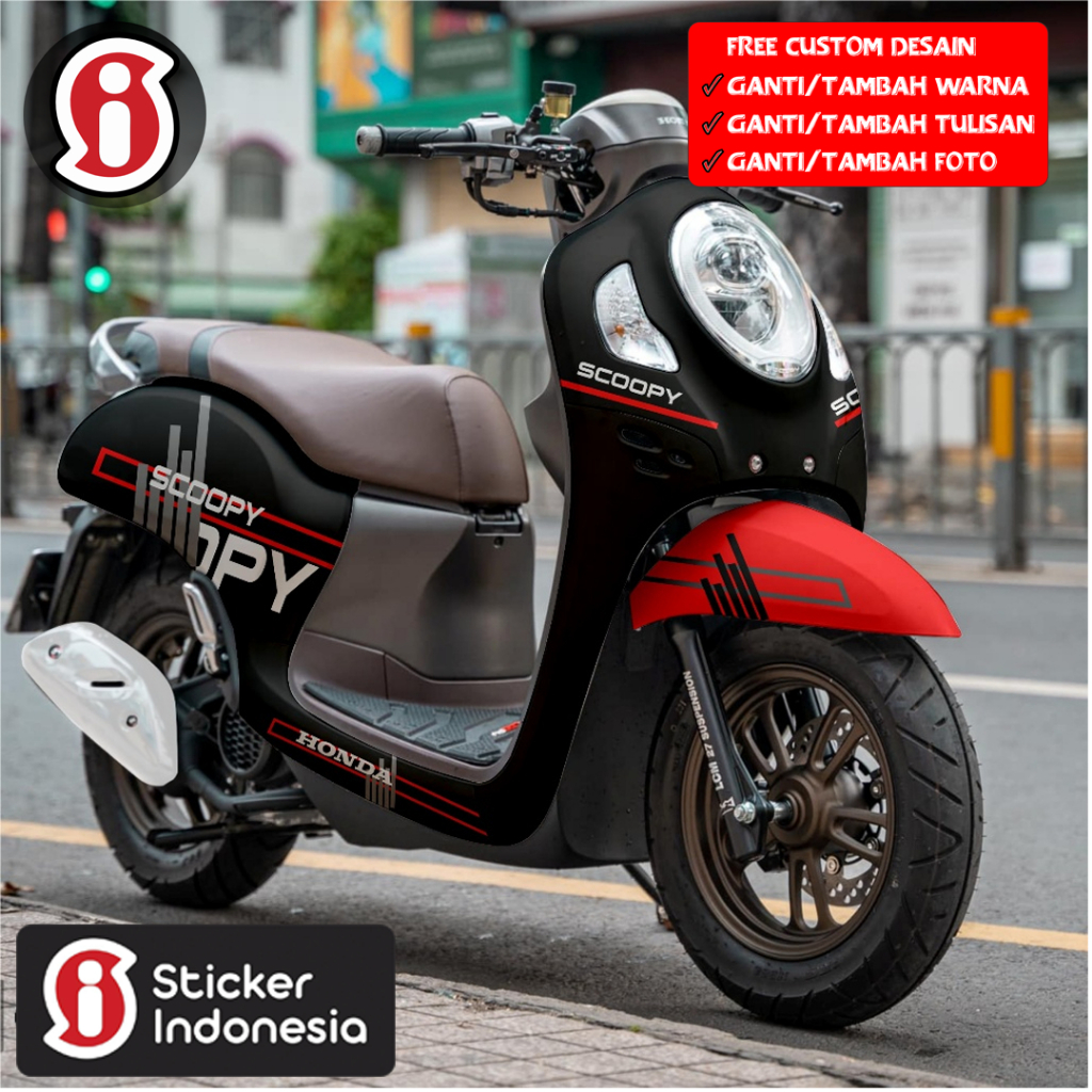 VARIASI BARU!! STICKER MOTOR KEREN SCOOPY KARBU AKSESORIS PRESTIGE KARBU fi 2012 2014 2016 SIMPEL GA