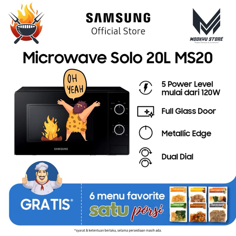 SAMSUNG MICROWAVE | MS20A3010AL | MS20A3010AL/SE | Solo Series Kapasitas 20 Liter / LOW WATT