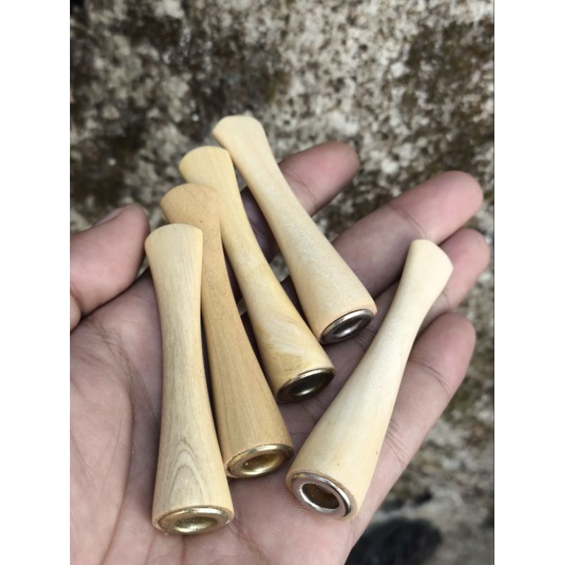 sedotan pipa rokok kayu kemuning gading panjang 7cm lubang multi fungsi