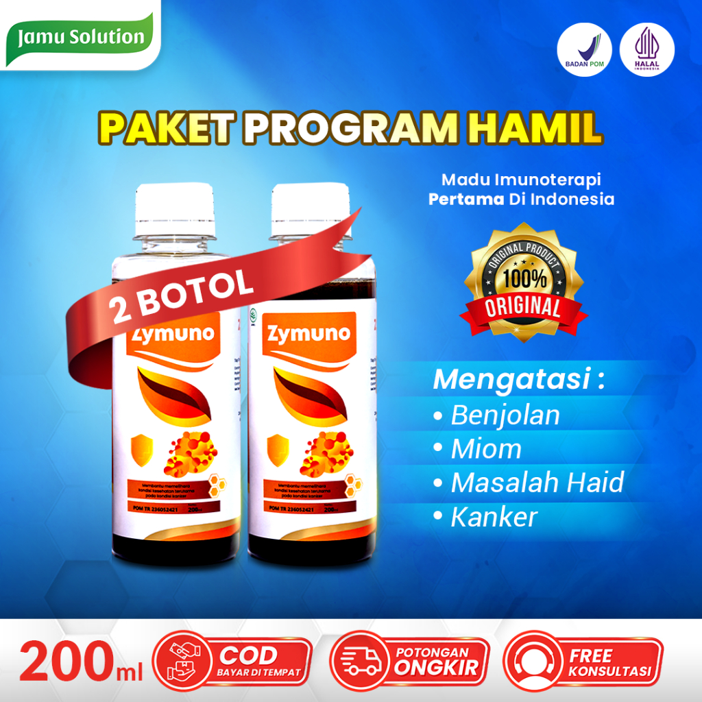 

Madu Asli Alami ZYMUNO Herbal Natural Honey Imunoterapi Paket Program Hamil 2 Botol ORIGINAL