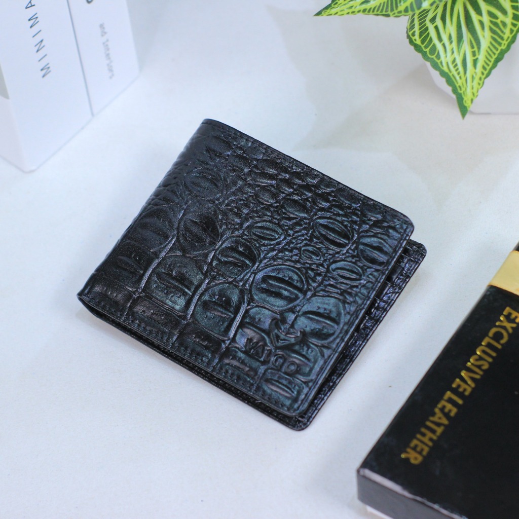 JOTA Dompet Kulit Sapi Motif Buaya Cowok Pria Laki Kartu