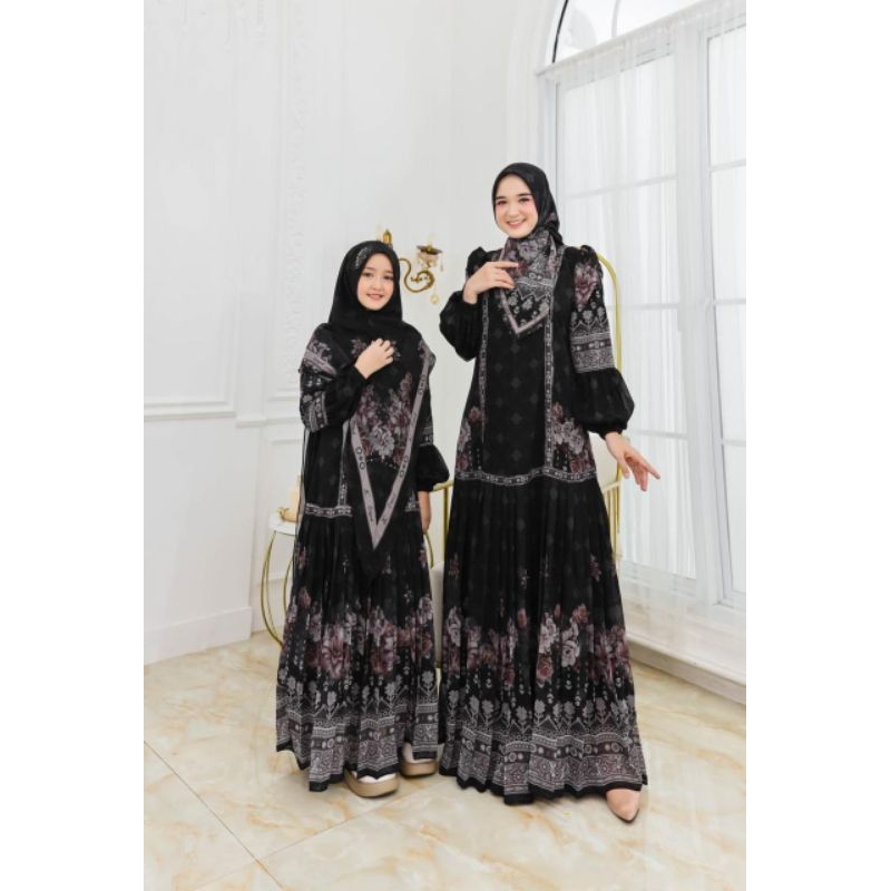 (khusus gamis mom dan anak) Gamis syari Couple keluarga Inayah syari by AC Original 2026
