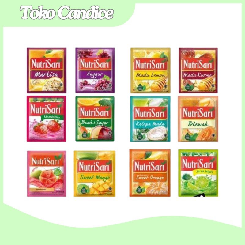 

Nutrisari 11 Gr Varian Sweet Orange/Blewah/Leci/Lychee Tea/Jeruk Nipis/Jeruk Peras/Es Cincau/Kelapa Muda/Sirsak (1 Renceng/10 Sachet)