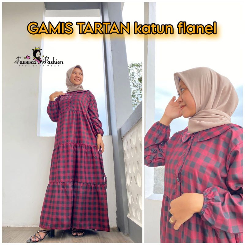 GAMIS TARTAN KERAH