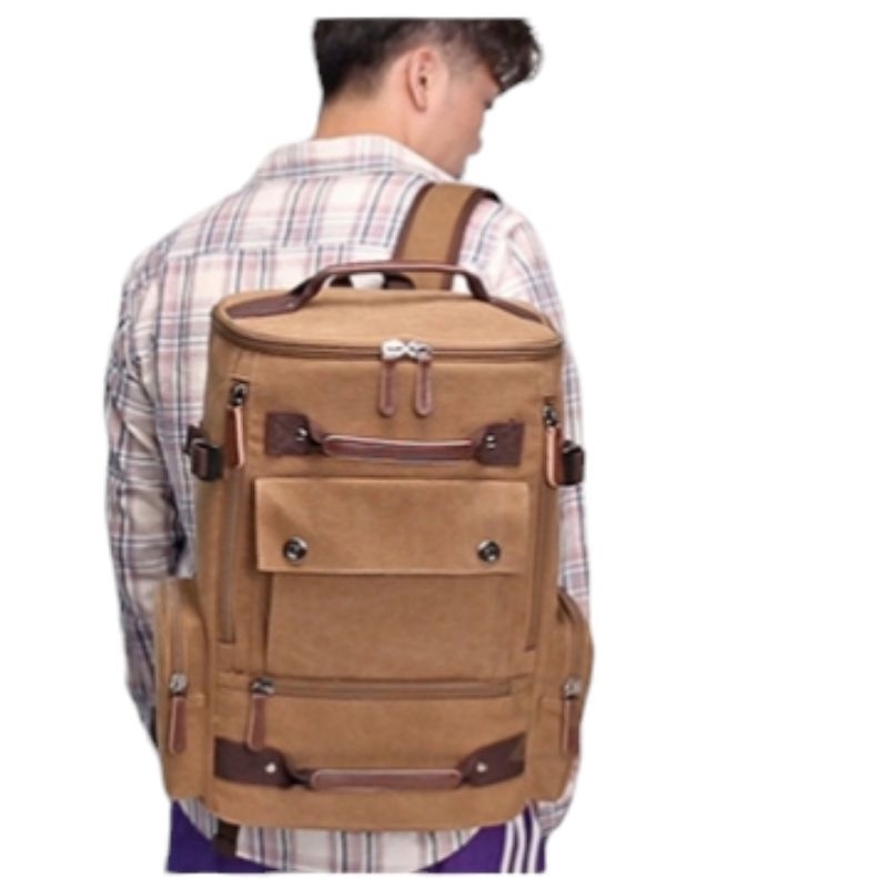 LEGUM'S Tas Ransel pria bahan kanvas/ backpack pria dan wanita bahan kanvas original