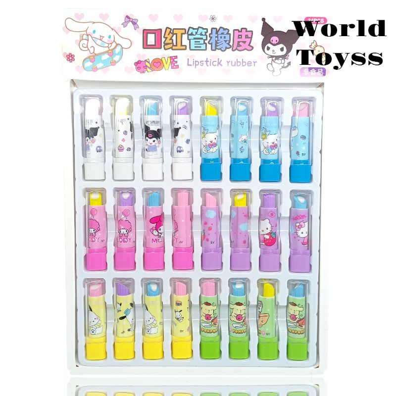 

Penghapus Lipstick Karakter Sanrio Kuromi lucu Penghapus Mini Unik