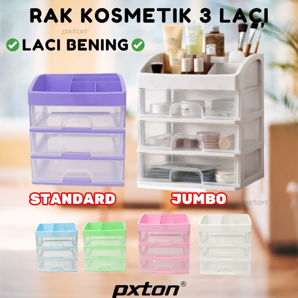 Cuma satu hari RAK KOSMETIK 3 LACI RAK TEMPAT KOSMETIK SUSUN MULTIFUNGSI Rak Makeup Storage RAK BUKU