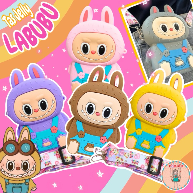 Tas Anak Jelly Silikon Karakter/Tas Silikon Anak/Tas Selempang Labubu Anak Silicon/Tas Rubber Siliko