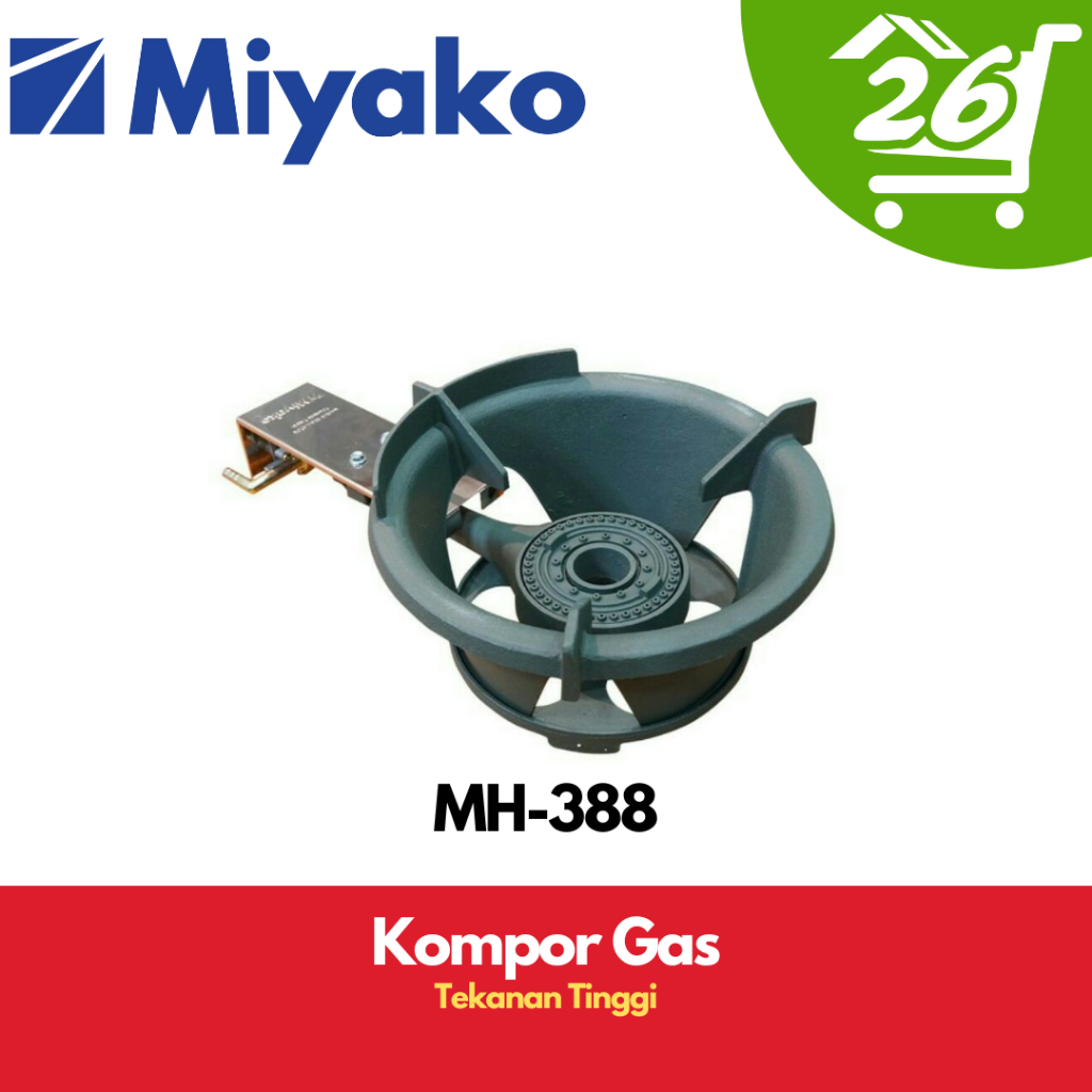 Kompor Gas 1 Tungku Miyako MH-388 Tekanan Tinggi