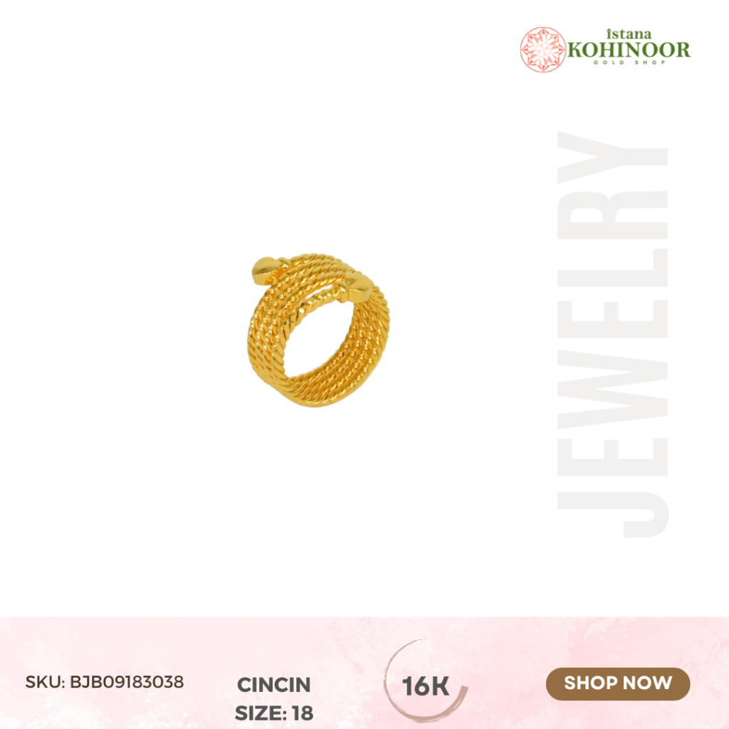 KOHINOOR CINCIN EMAS 16K VARIASI EMAS RING GOLD YELLOW GOLD