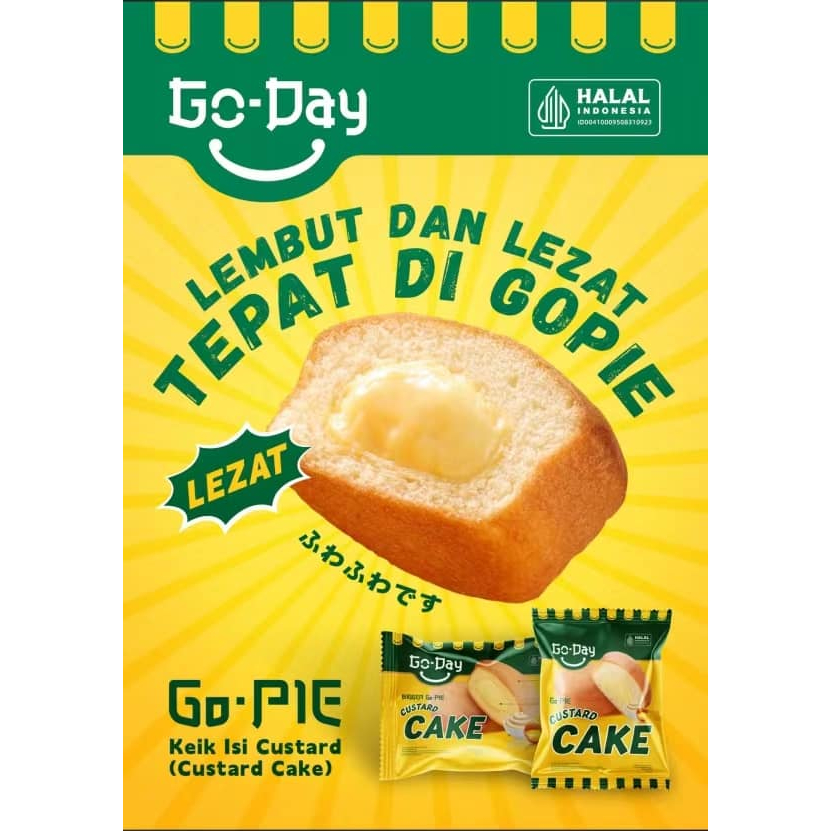 

GO-DAY FOOD (Go-Pie) Custard Cake dan Go-Rice (Rice Cracker)