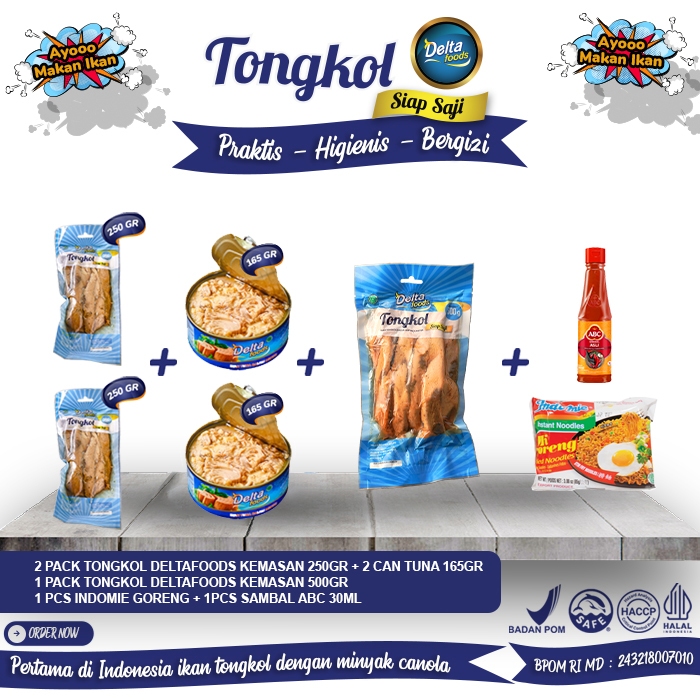 

DeltaFoods - Tongkol 250gram dan Tuna Deltafoods Bundling 2 + Tongkol 500gram 1