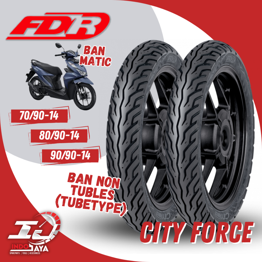 [READY COD] BAN LUAR TUBETYPE FDR CITY FORCE (70/90-14 - 80/90-14 - 90/90-14) BAN NON TUBLES / NON T