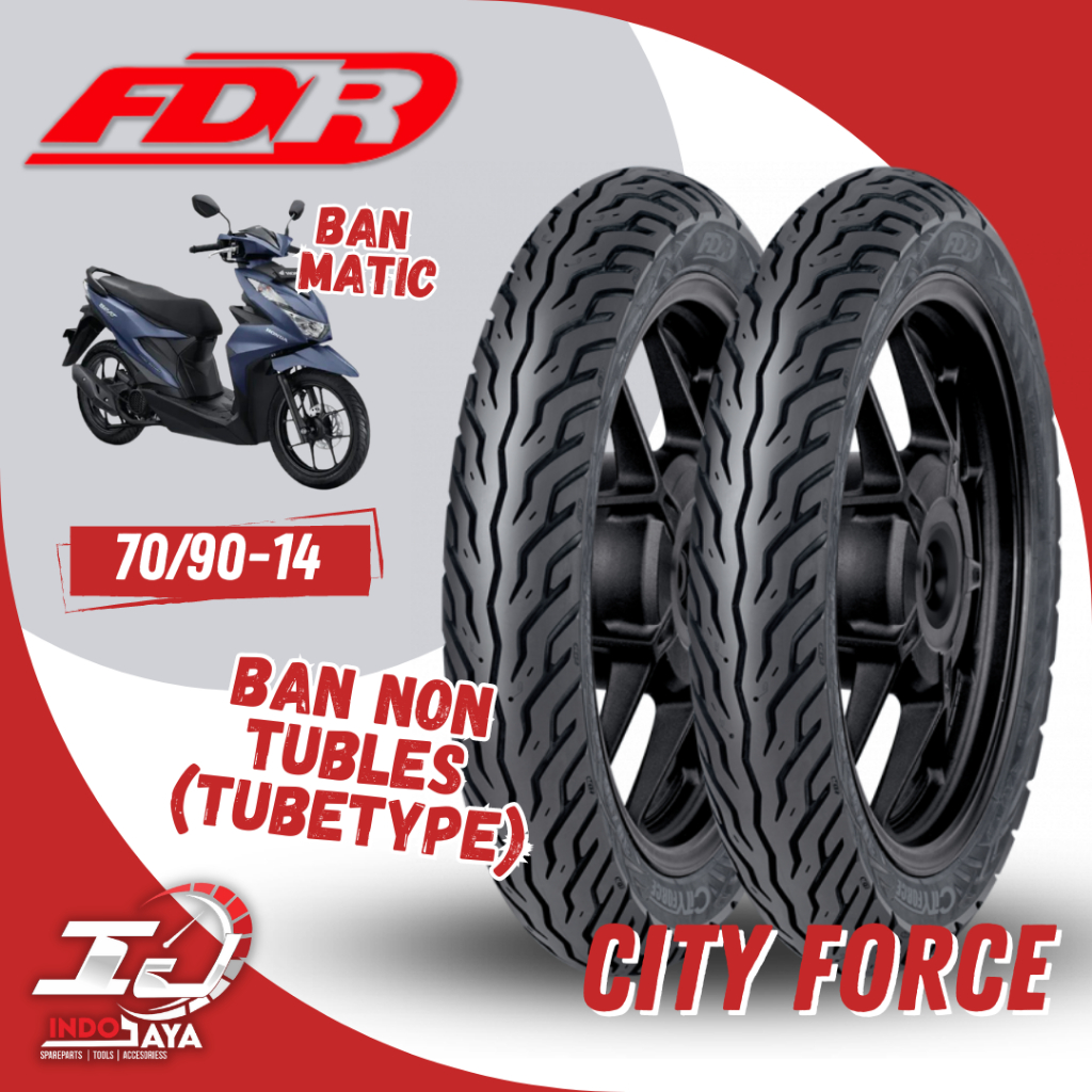 [READY COD] BAN LUAR TUBETYPE FDR CITY FORCE (70/90-14) BAN NON TUBLES / NON TUBBLES / BAN DALAM MOT