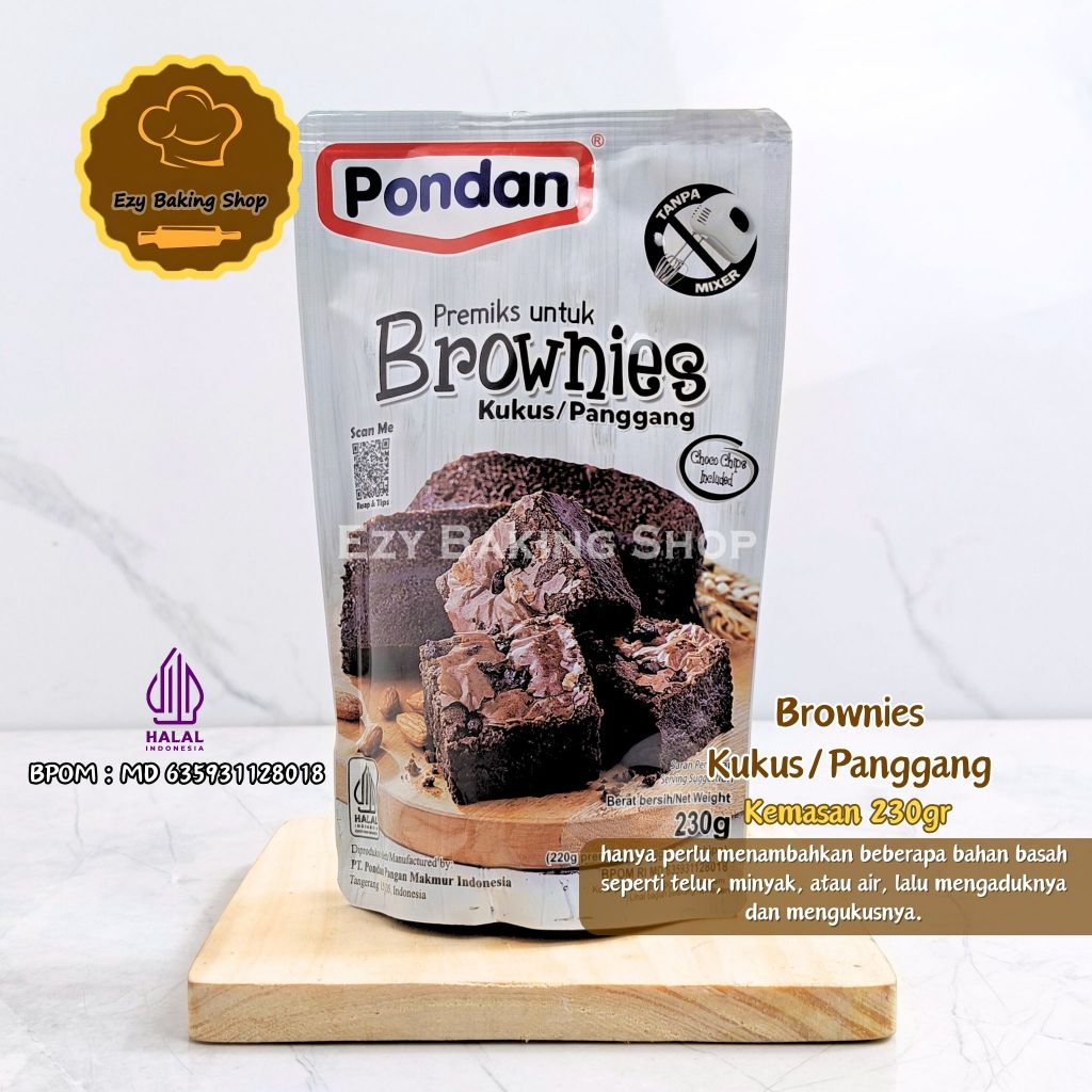 

Pondan Brownies Mix 230gr - Tepung Brownis