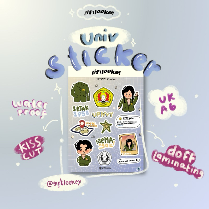 

[UPNVY] Sticker Universitas/Sticker Lucu/Sticker Aesthetic/Sticker Kiss Cut