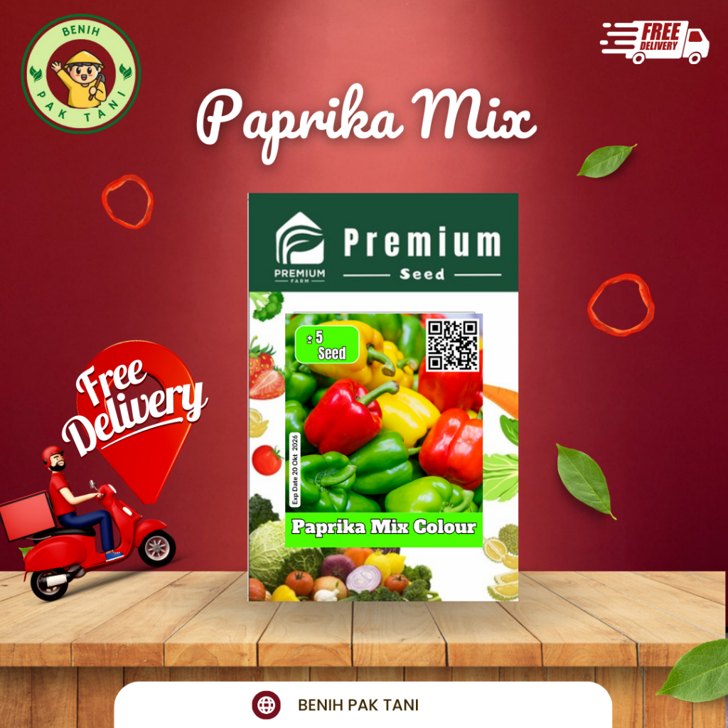 Benih PAPRIKA MIX COLOUR PREMIUM SEED Warna Buah Campur  Dan Lebih Besar Cocok Dataran Rendah