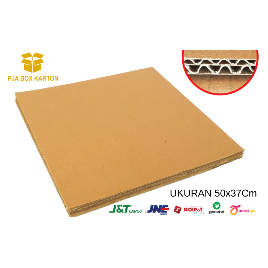 

Kardus Karton Layer Lembaran Tebal Double Wall Murah Ukuran 50x37cm