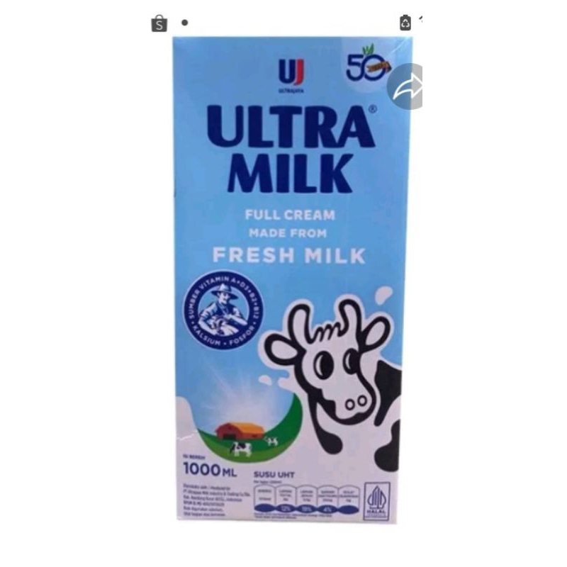 

Susu UHT Ultramilk 1000ml full cream