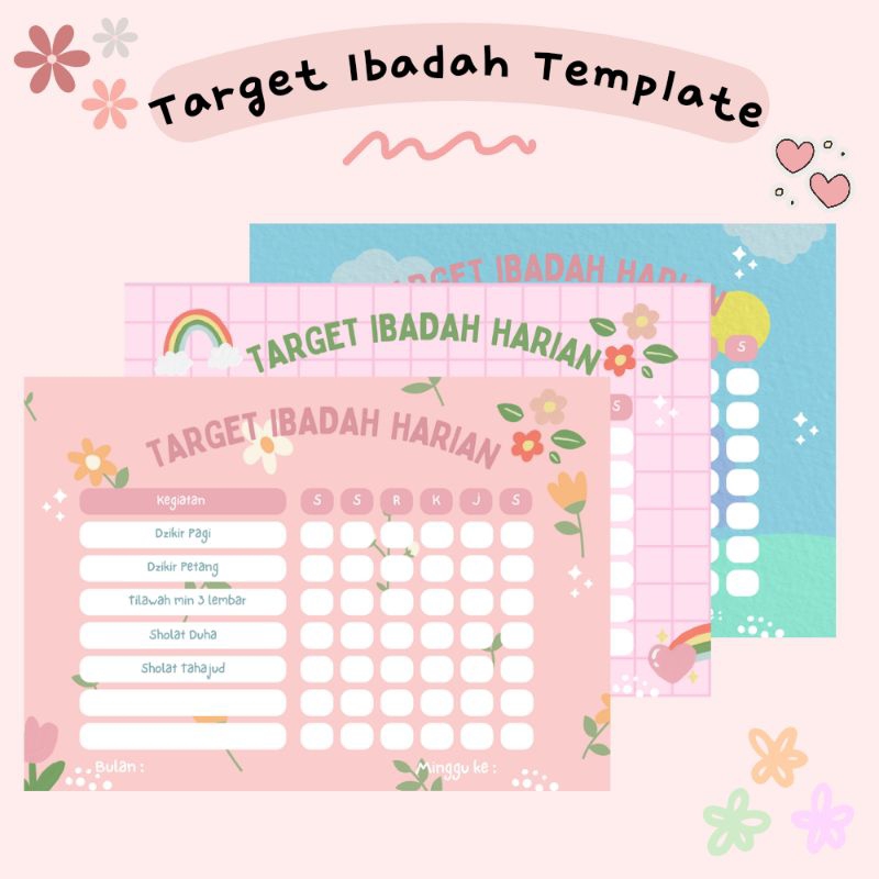 

Template Ibadah / Template Target Ibadah / Checklist Ibadah / Target Muslim