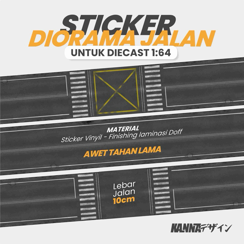 Sticker Diorama Jalan skala 1/64 cocok untuk hotwheels/miniscale