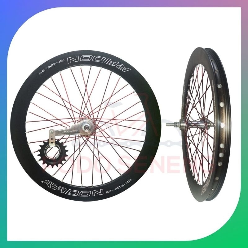 Wheel Set Radon/OXO Sepasang Depan+Belakang Velg Sepeda BMX 20" Torpedo