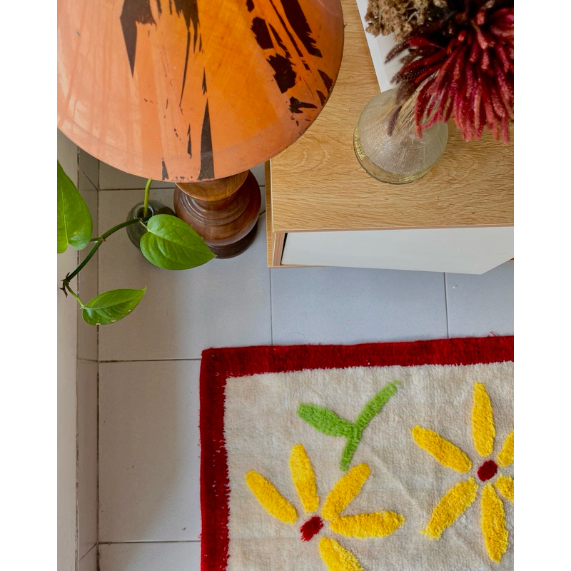 PRELOVED Keset Pastel Bulu Panjang, Keset Dapur, Keset Handuk Shabby Chic Aesthetic Home Decor