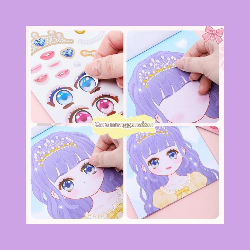

Sticker Kartun Change Make Up Princess Sticker Book//stiker merias wajah
