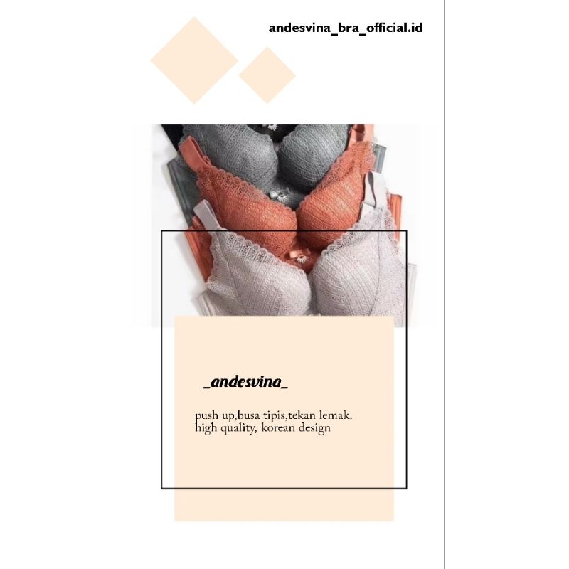 Andesvina Bra Shopee sale Ramadhan Lebaran BH cup C Busa tipis push up bh tanpa kawat