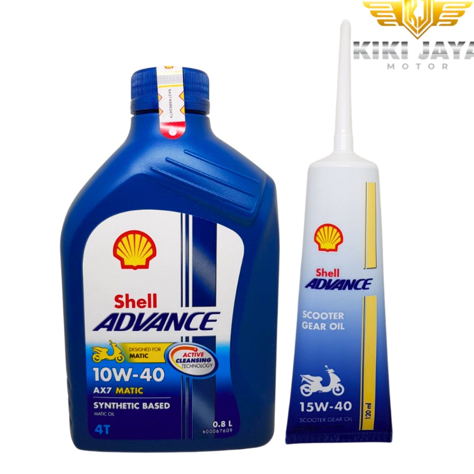 Super Istimewa  Paket Oli Motor Shell Advance AX7 Matic 1W4 8 Liter  Oli Gardan
