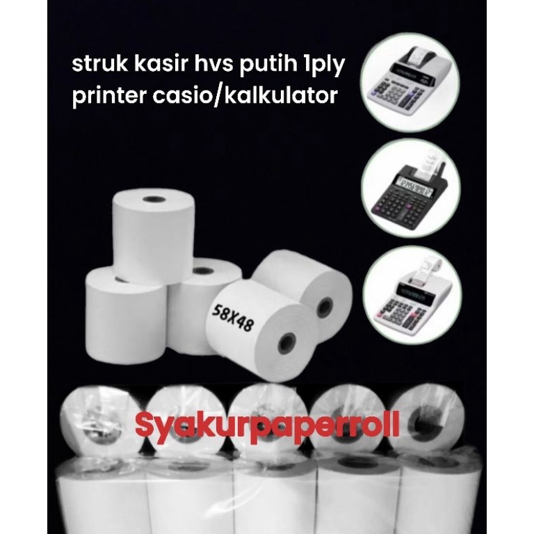 

Promo Terupdate Kertas struk kasir HVS 58x48mm paket 1 pcs struk HVS 1Ply printer kalkulator 58mm