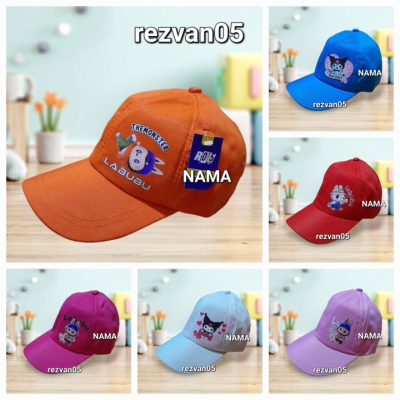 Topi anak karakter Custom NAMA Suka suka/Topi anak laki laki dan perempuan
