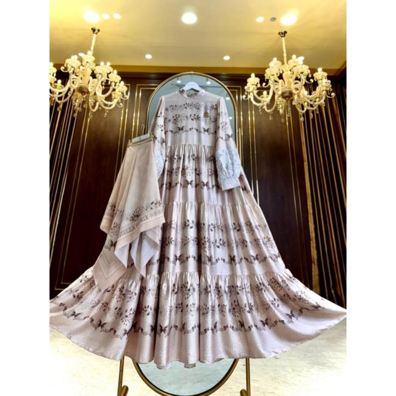 Set Hijab Brokat Mewah Ori Shellasaukia