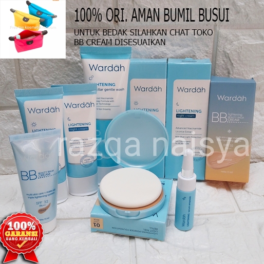 Best Seller Kosmetik Wardah Pencerah kulit kusam Berminyak / Paket Wardah Harian 1 Set Bedak