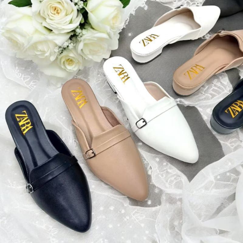 Sepatu Sandal Wanita ZARA Mules Hig Heels 3cm