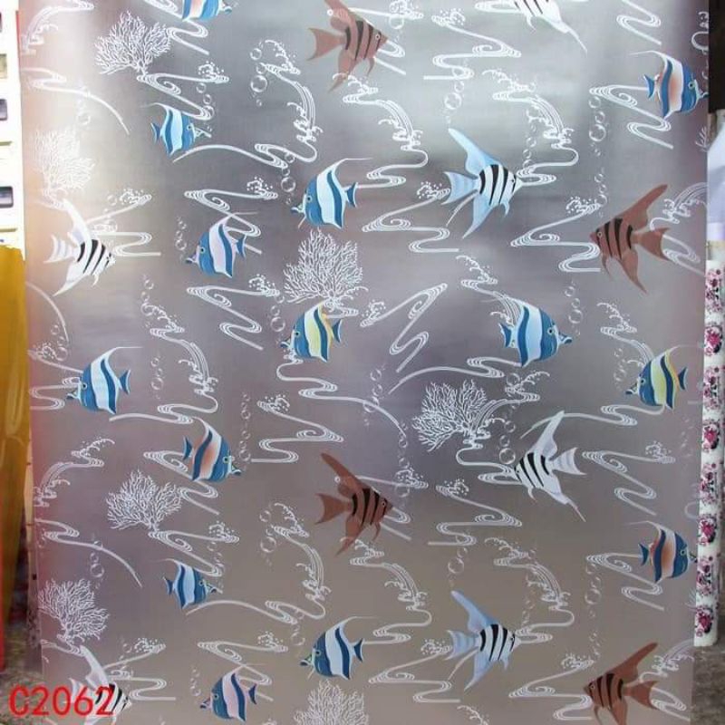 stiker kaca stiker jendela motif ikan laud