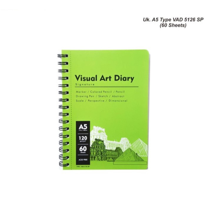 

(1 PCS) V-TEC VISUAL ART DIARY A5 60 LEMBAR/ 120GSM/ TYPE VAD 5126 SP | M21 STATIONERY