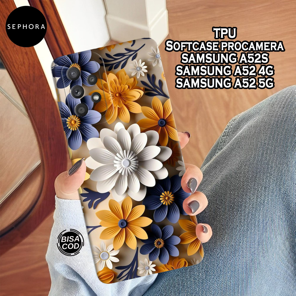 Case Samsung A52s/A52 4G/A52 5G - Fashion Case Bunga - Softcase Samsung A52s/A52/A52 5G  - Case Pro 