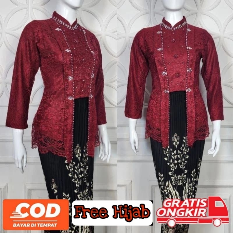 Setelan Kutu Baru Hijab Brukat Payet Modern Acara Pesta Kondangan Seragaman Bridesmaids Terbaru Free