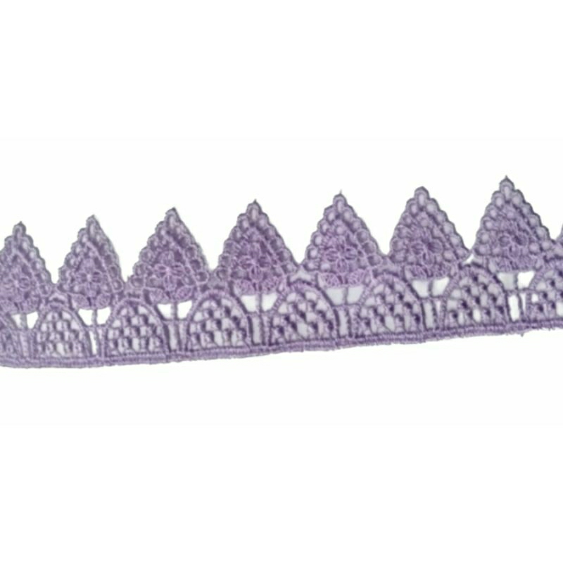 [ Per Meter ] Renda Giper C 5068A Lebar 5cm Ungu Muda/ Renda Brukat