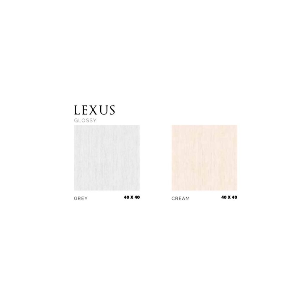 PLATINUM CERAMICS FLOOR TILE LEXUS GLOSSY GREY & CREAM 40X40