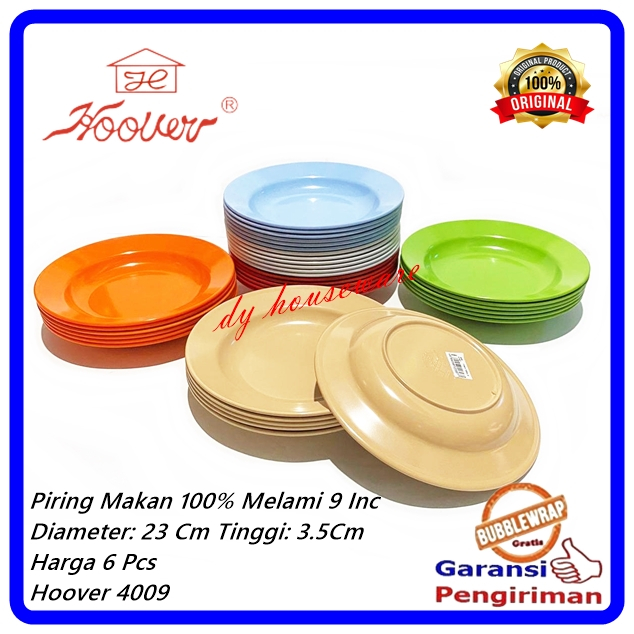 Piring Makan Melamin 9 Inc Cap Rumah Asli Hoover 4009 ( harga 6pcs )