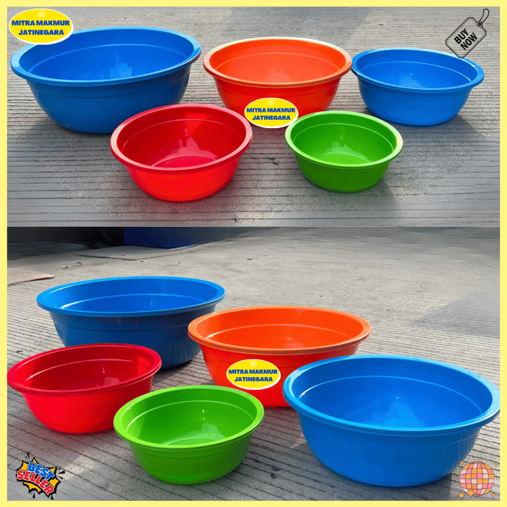 BASKOM PLASTIK TEBAL NO 10 12 14 16 20 LION STAR / BASIN / WADAH ADONAN PLASTIK FOOD GRADE