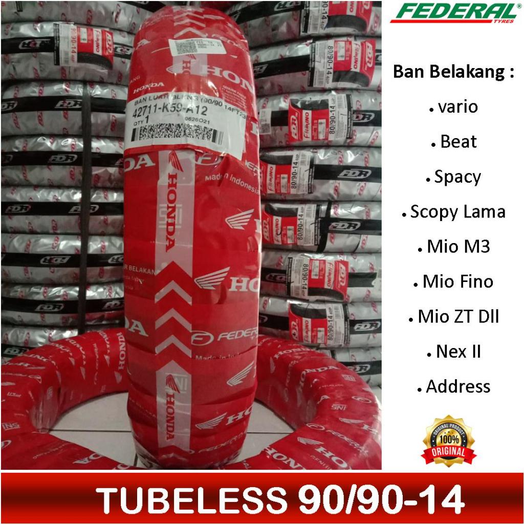 Ban luar tubles ahm federal 90/90 ring 14 standar ban belakang honda beat vario