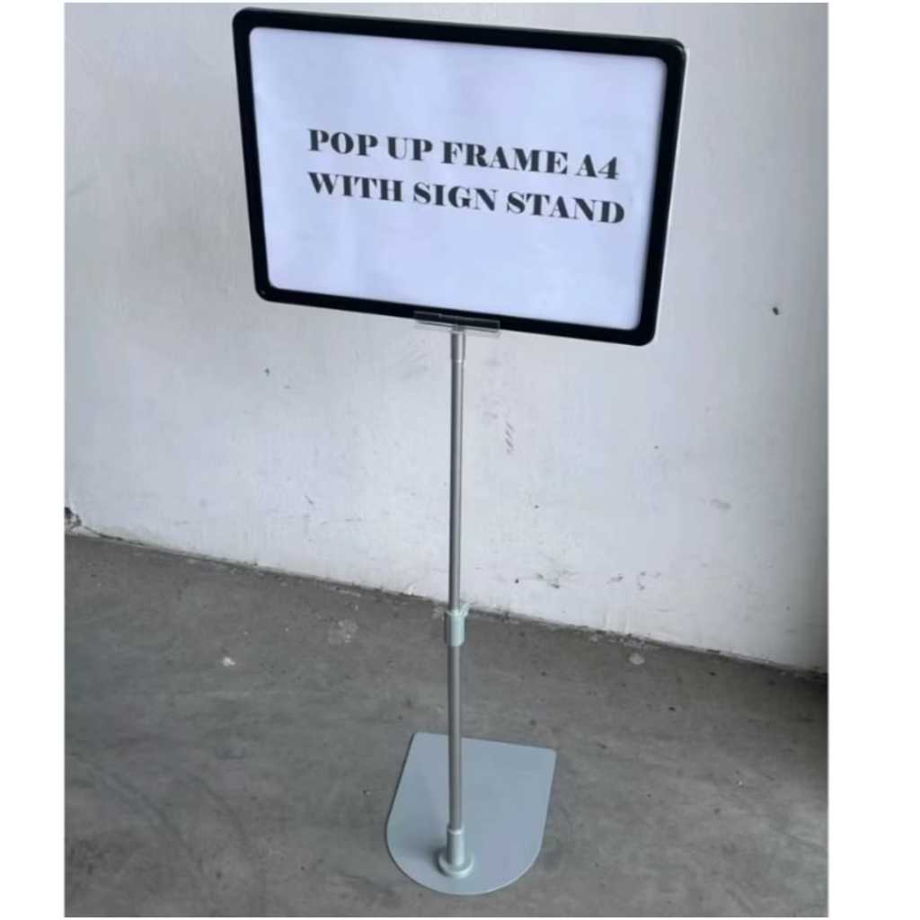 

SS-11 Pop Up Frame Promosi A4 With Sign Stand Papan Harga Promo Minimarket A4 Berdiri Tiang Promo Toko