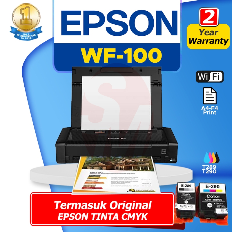 Printer Epson WF100 WiFi Inkjet Printer Portable